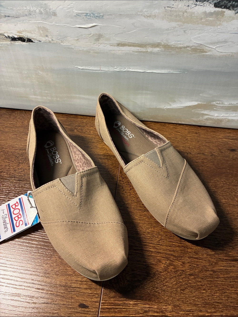 BOBS from Skechers Khaki Slip-On Canvas Shoes
